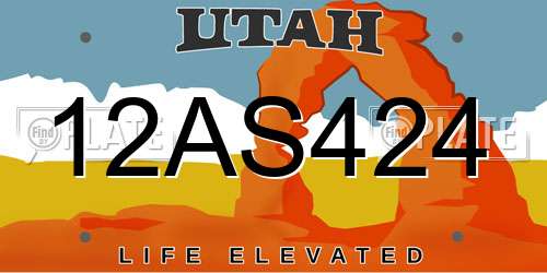 12AS424 Utah License Plate
