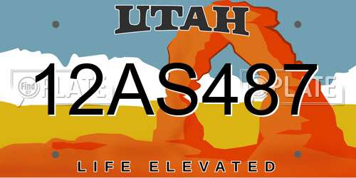 12AS487 Utah License Plate