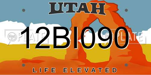 12BI090 Utah License Plate
