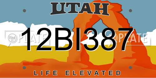12BI387 Utah License Plate