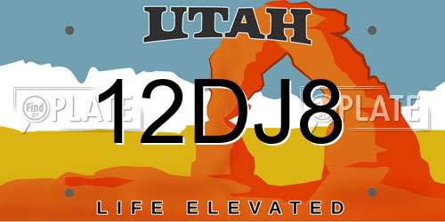 12DJ8 Utah License Plate