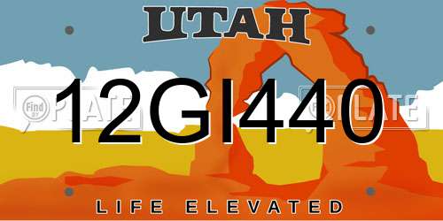 12GI440 Utah License Plate