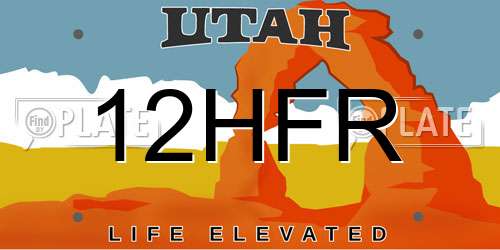 12HFR Utah License Plate