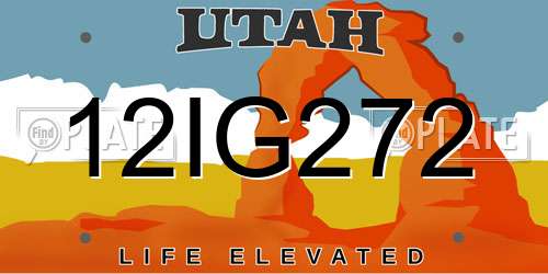 12IG272 Utah License Plate