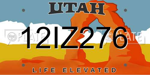 12IZ276 Utah License Plate