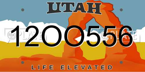 12OO556 Utah License Plate