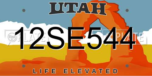 12SE544 Utah License Plate