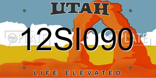 12SI090 Utah License Plate