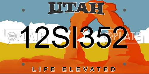 12SI352 Utah License Plate