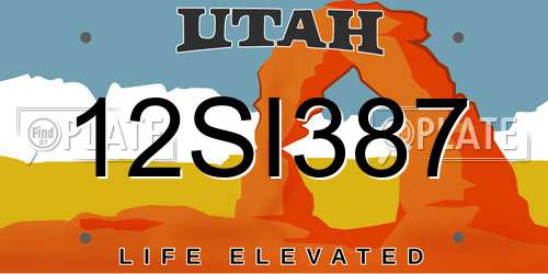 12SI387 Utah License Plate