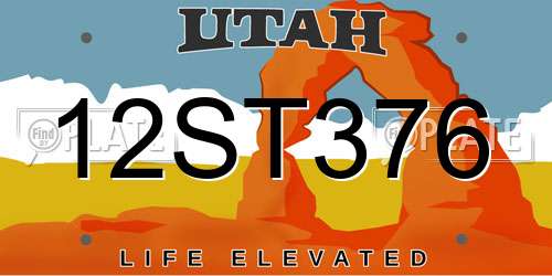 12ST376 Utah License Plate