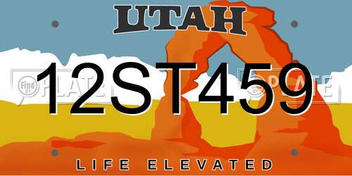 12ST459 Utah License Plate