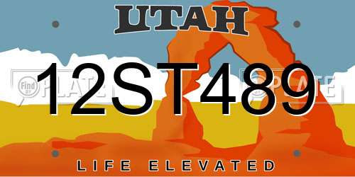 12ST489 Utah License Plate