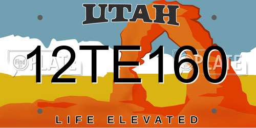 12TE160 Utah License Plate