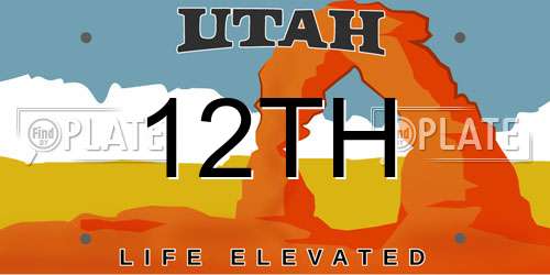 12TH Utah License Plate