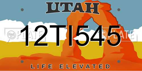 12TI545 Utah License Plate