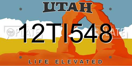 12TI548 Utah License Plate