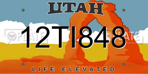 12TI848 Utah License Plate