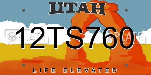 12TS760 Utah License Plate