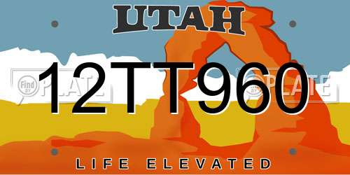 12TT960 Utah License Plate