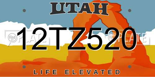 12TZ520 Utah License Plate