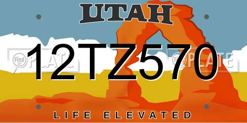 12TZ570 Utah License Plate