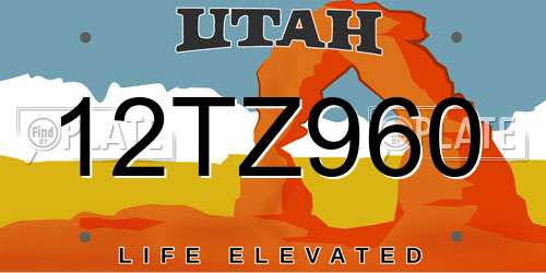 12TZ960 Utah License Plate