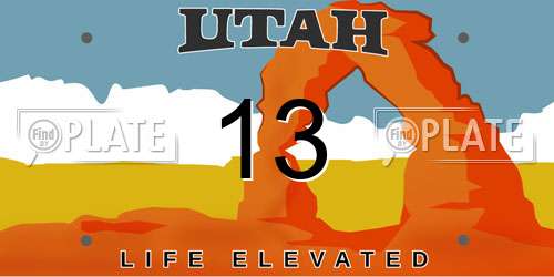13 Utah License Plate