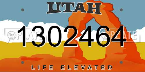 1302464 Utah License Plate