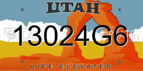 13024G6 Utah License Plate