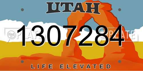 1307284 Utah License Plate