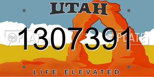 1307391 Utah License Plate
