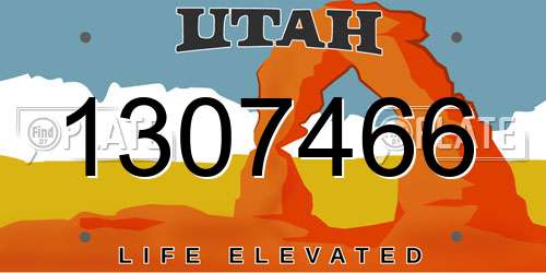 1307466 Utah License Plate