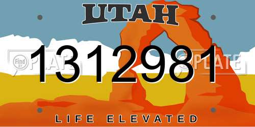 1312981 Utah License Plate