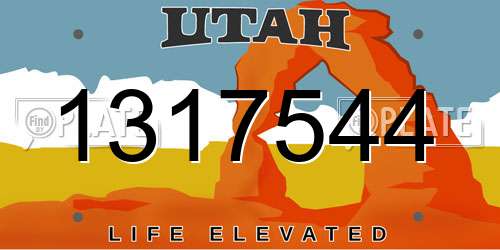1317544 Utah License Plate