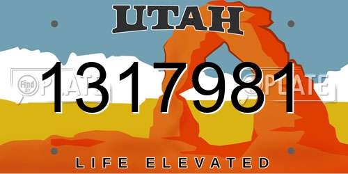1317981 Utah License Plate