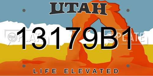 13179B1 Utah License Plate