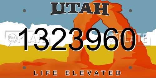 1323960 Utah License Plate