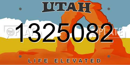 1325082 Utah License Plate