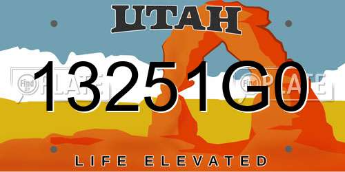 13251G0 Utah License Plate