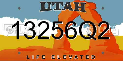 13256Q2 Utah License Plate