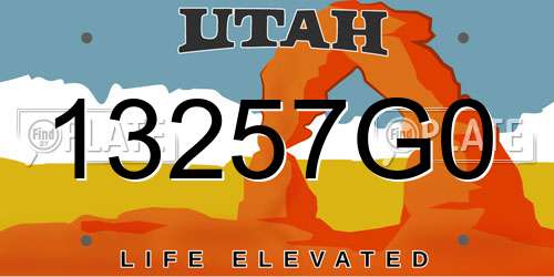 13257G0 Utah License Plate