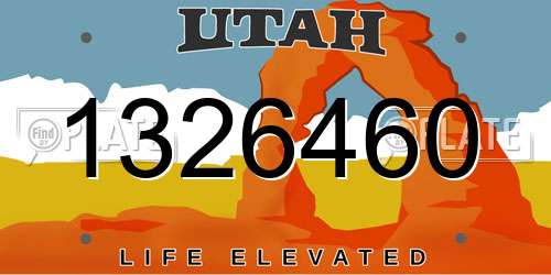 1326460 Utah License Plate