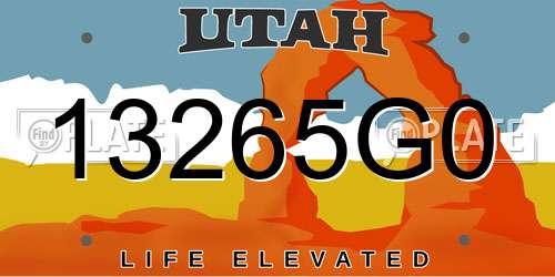 13265G0 Utah License Plate