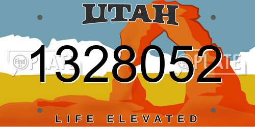 1328052 Utah License Plate