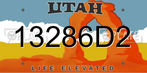 13286D2 Utah License Plate