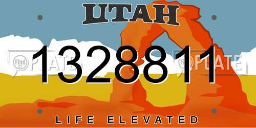 1328811 Utah License Plate