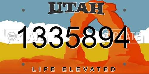 1335894 Utah License Plate