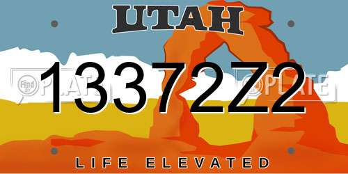 13372Z2 Utah License Plate