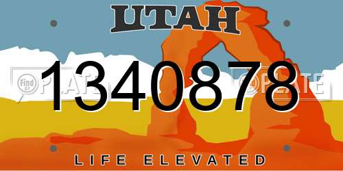 1340878 Utah License Plate